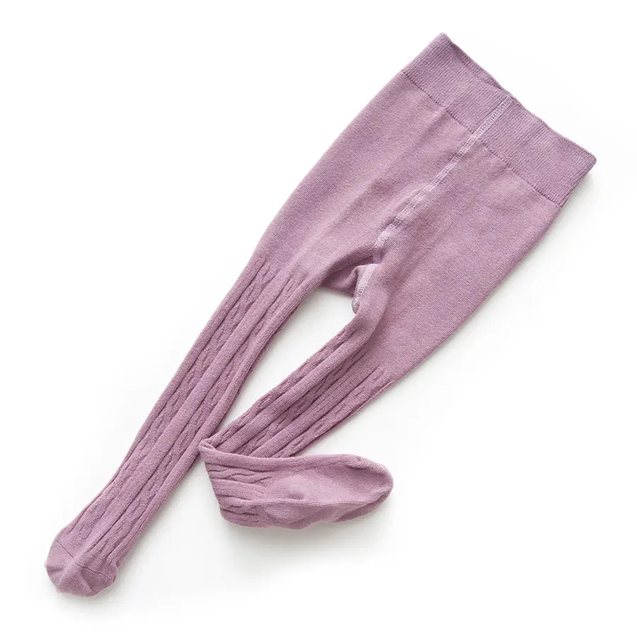 V&J Cute Girls Leggings Cable Knit Tights Combed Cotton Rib Pantyhose